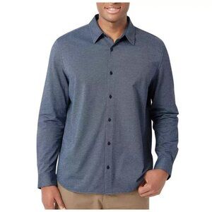 NEW DKNY Men's XL Long Sleeve Button down Sport Shirt Natural Stretch Blue